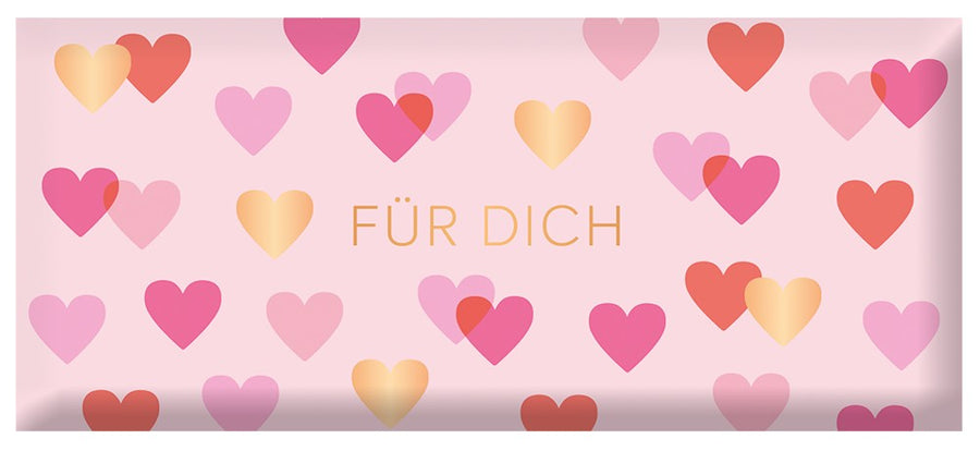 Schoko Für Dich 30g – Schokolade, Goldveredelung, Herzen, Geschenk, Aufmerksamkeit