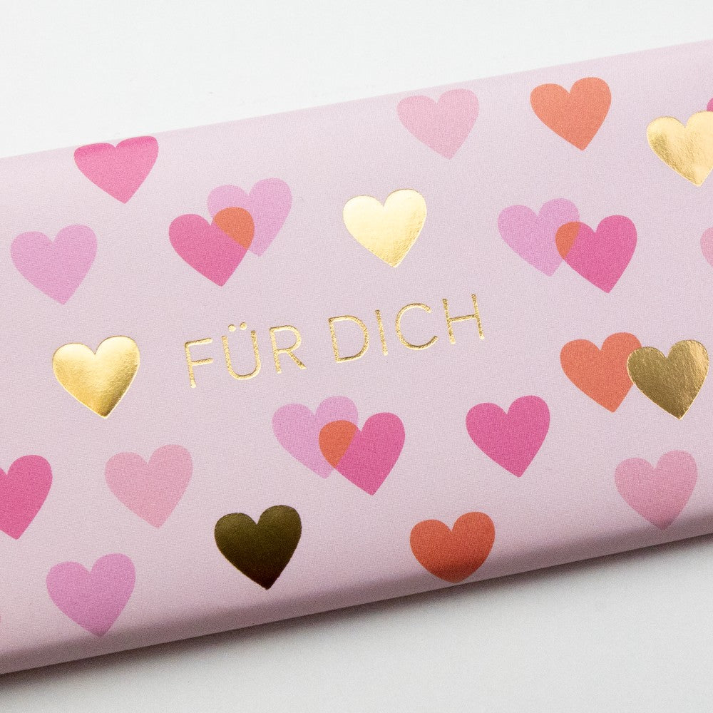 Schoko Für Dich – 30g Schokolade, Gold, Herz-Motiv, Mitbringsel, Freude