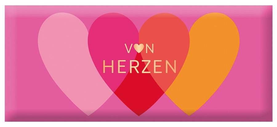 Grafik Werkstatt Schoko Von Herzen 30g – Milchschokolade mit Goldveredelung als Geschenk