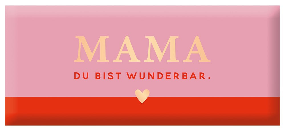 Grafik Werkstatt Schoko Mama du bist wunderbar 30g – Milchschokolade mit Goldveredelung