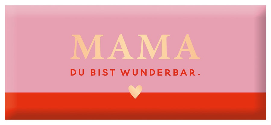 Grafik Werkstatt Schoko Mama du bist wunderbar 30g – Milchschokolade mit Goldveredelung