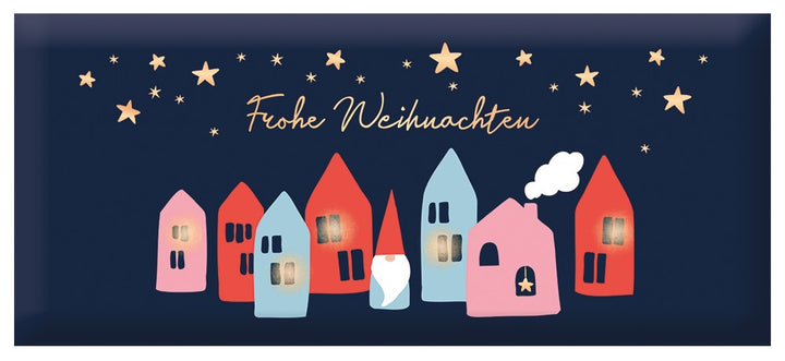 Schoko Frohe Weihnachten 30g Grafik Werkstatt Häuser Goldveredelung