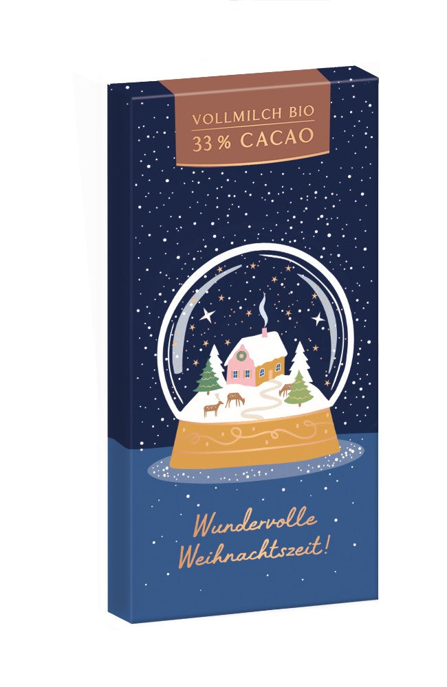 Bio-Schokolade Wundervolle Weihnachtszeit 80g Grafik Werkstatt Schneekugel