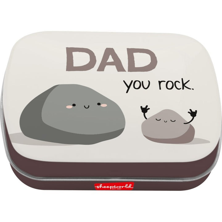 Sheepworld Mint DAD – Mintdose mit Botschaft "DAD you rock"