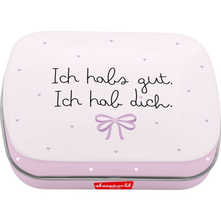 Sheepworld Mint Hab – Mintdose mit Spruch "Ich habs gut. Ich hab dich."