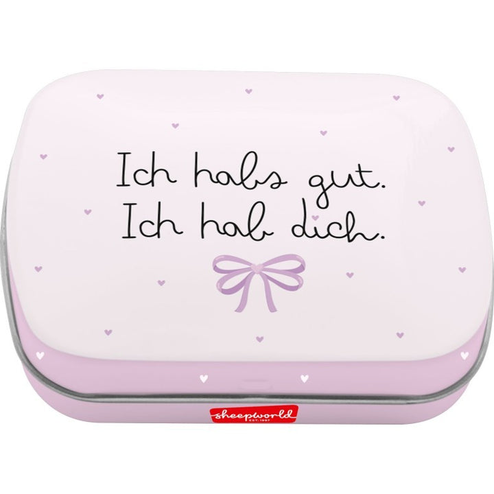 Sheepworld Mint Hab – Mintdose mit Spruch "Ich habs gut. Ich hab dich."