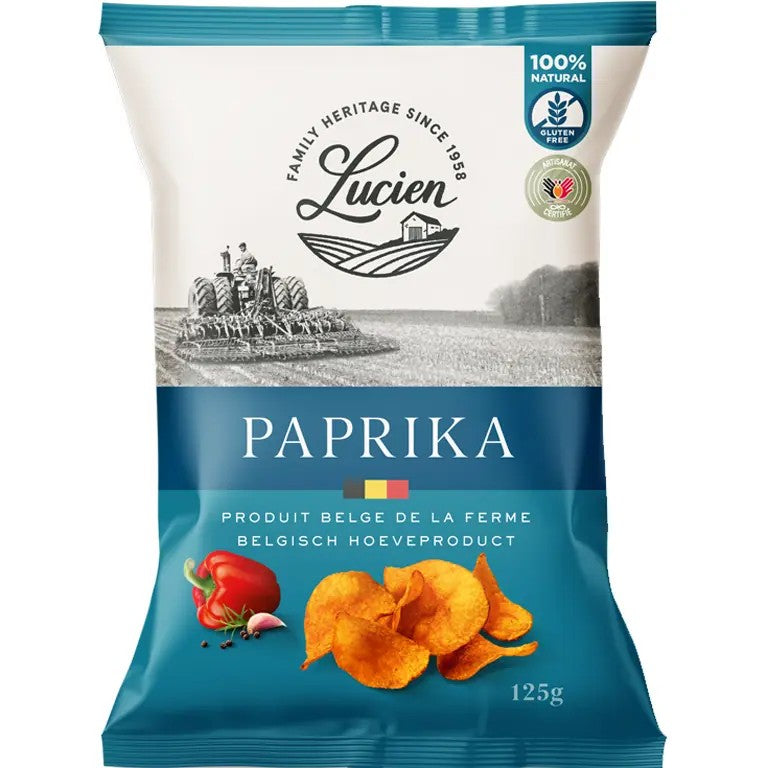 Lucien Classic Chips Paprika – knusprige Kartoffelchips, natürlich