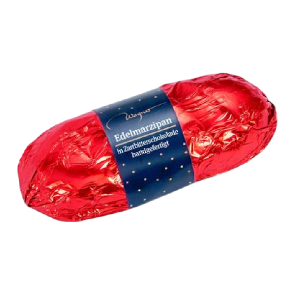 Wagner Edelmarzipan – Marzipan in roter Folie mit blauer Sternenbanderole, 75 g