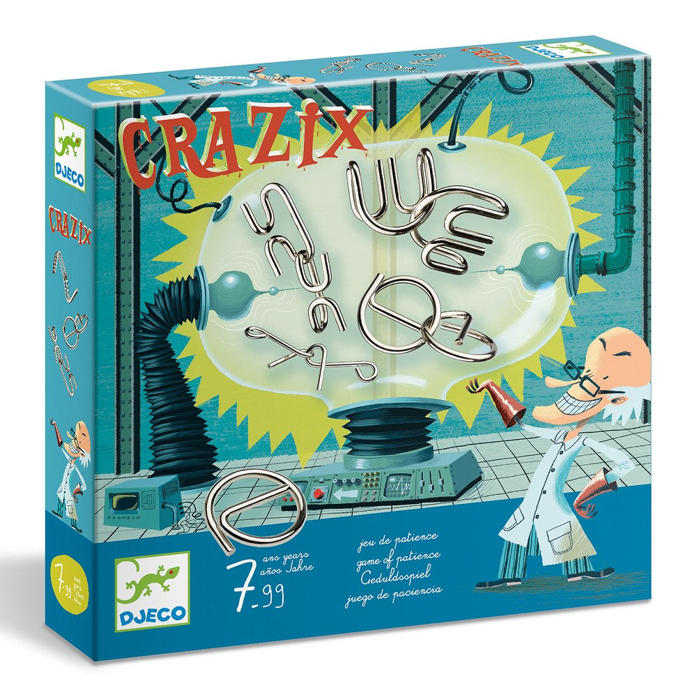 Djeco Crazix Metallpuzzle, Logikspiel für Kinder & Erwachsene, Knobelspaß ab 7 Jahren