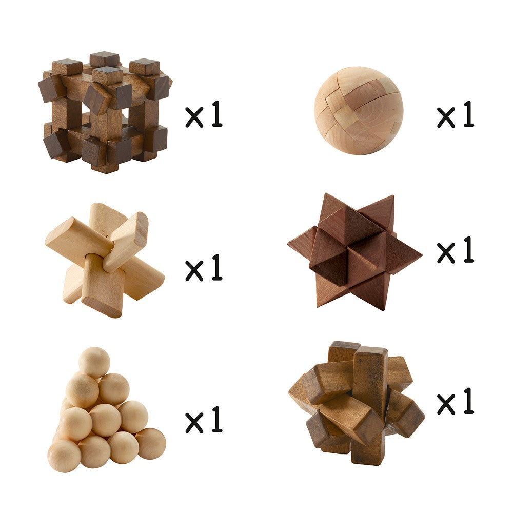 Woodix Holzpuzzle Logikspiel, herausforderndes Rätsel aus Holz zum Knobeln und Lösen