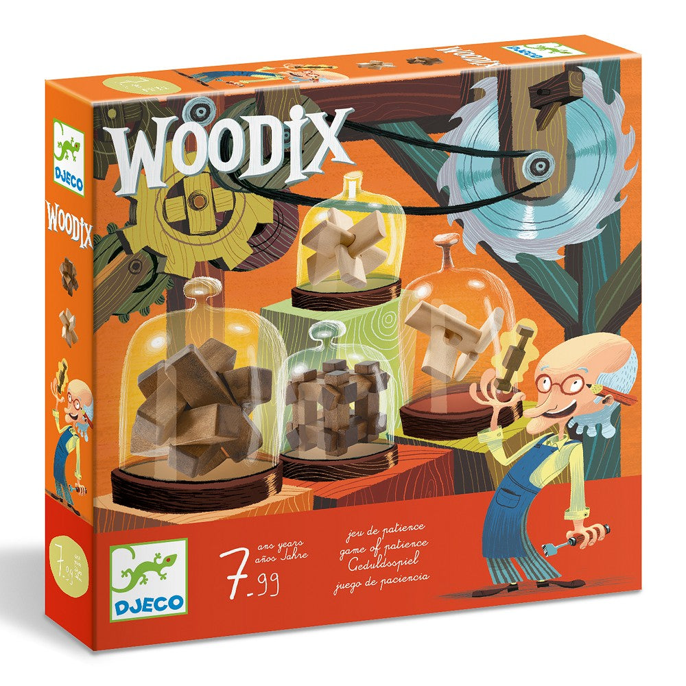 Woodix Holzpuzzle Logikspiel, herausforderndes Rätsel aus Holz zum Knobeln und Lösen