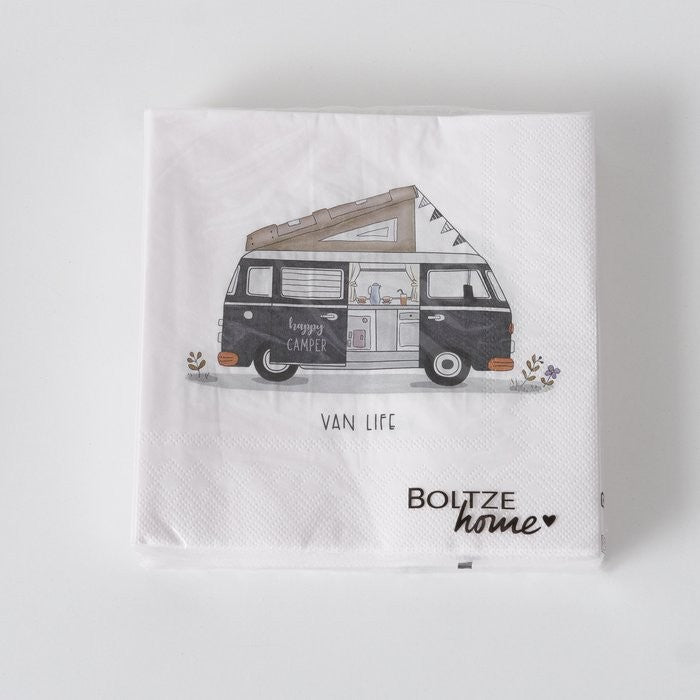 Servietten Vanlife, 20 Stück, Vanlife-Motiv, eine Packung, Wunsch im Kommentar möglich