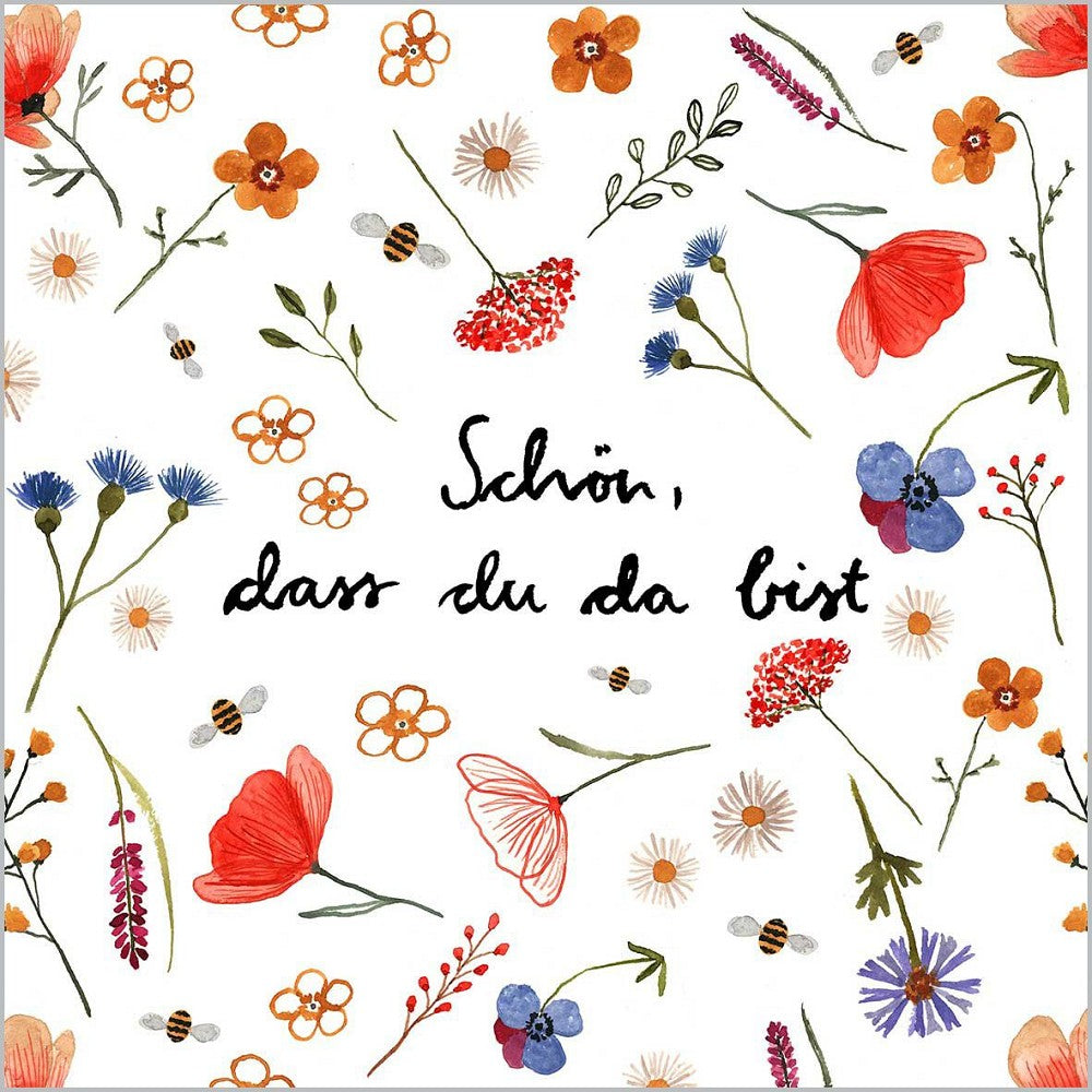 Servietten Schön ppd florales Design mit Spruch Tissue lebensmittelecht FSC