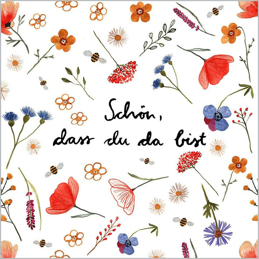 Servietten Schön ppd florales Design mit Spruch Tissue lebensmittelecht FSC
