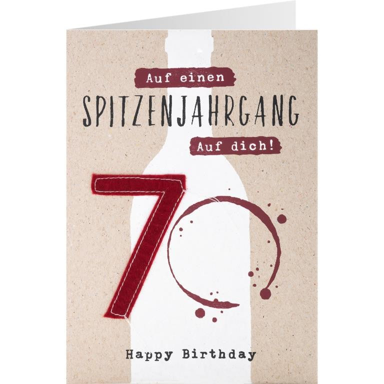 GRUSS & CO, 91162 Grußkarte FILZ de 07 h - 70. Geburtstag