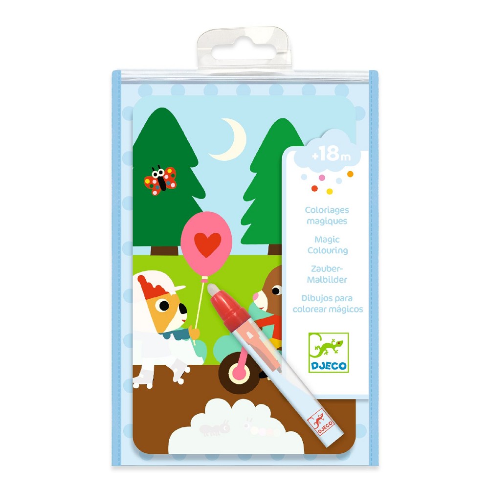 Djeco Wassermalen Im Grünen Wassermalbox ab 18 Monaten mit Wasserstift