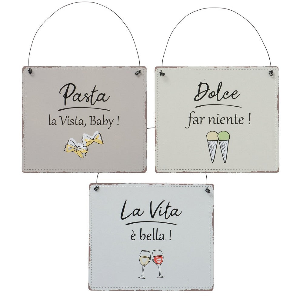 Schild Italia, Essen & Trinken, B 21 cm, L 0,05 cm, H 30 cm