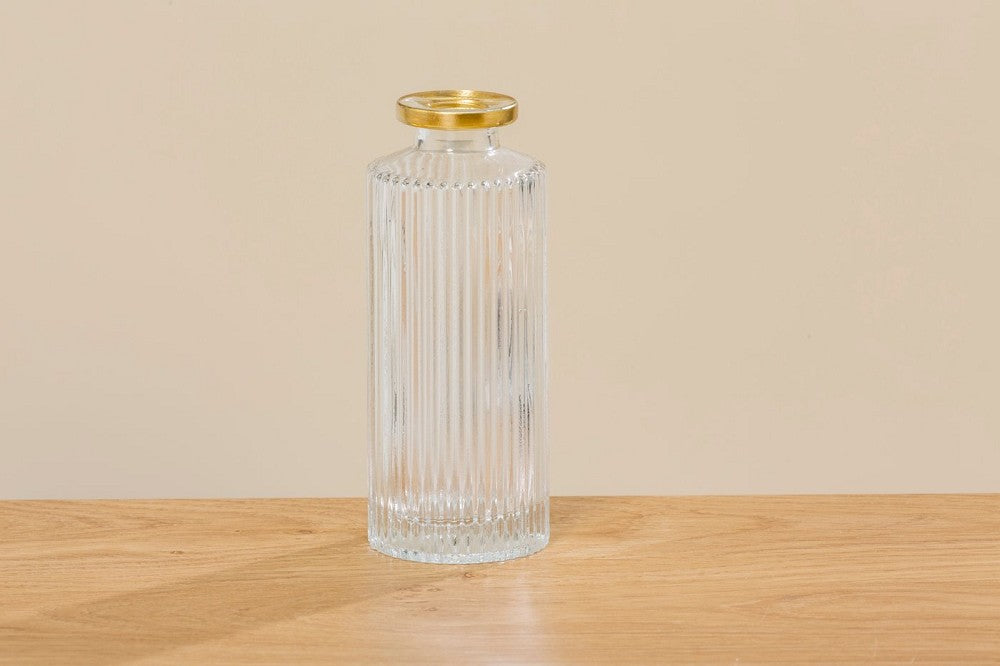 Vase Adore Rund H 13,2 cm Klarglas Gold elegant