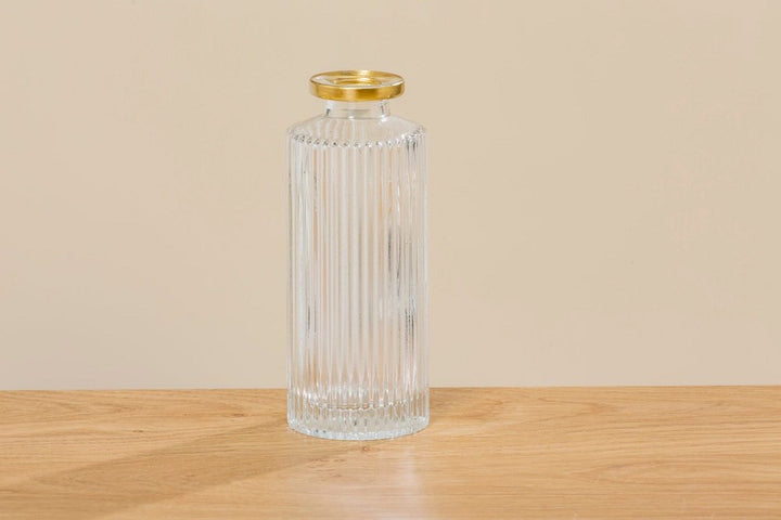 Vase Adore Rund H 13,2 cm Klarglas Gold elegant