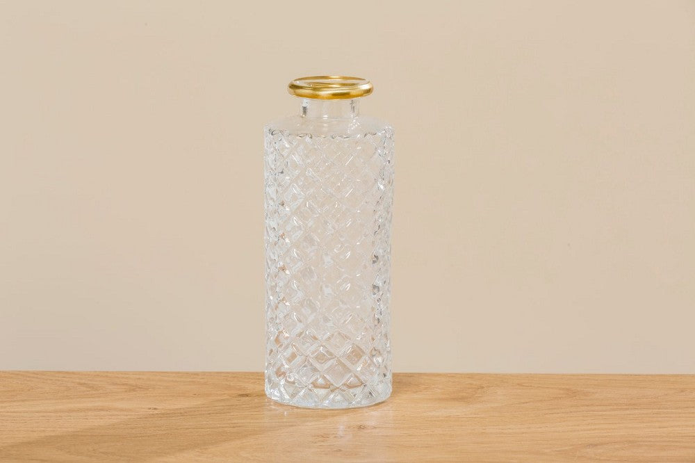 Vase Adore Rund H 13,2 cm Klarglas Gold elegant