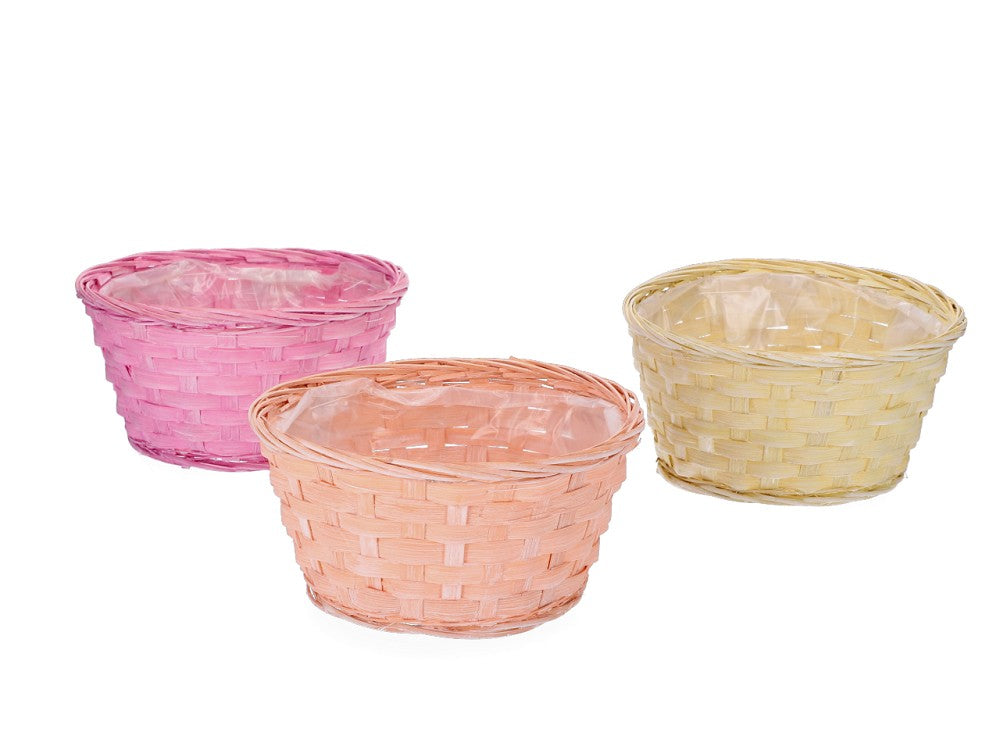 Pflanzschale Bambus rund 3 Farben D20 H10cm