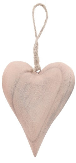 Herz Holz Hänger geschnitzt pfirsich B10 T2,5 H14cm