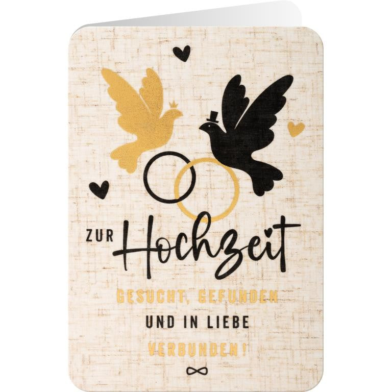 GRUSS & CO, Grusskarte auf Leinen 08 - Hochzeit!