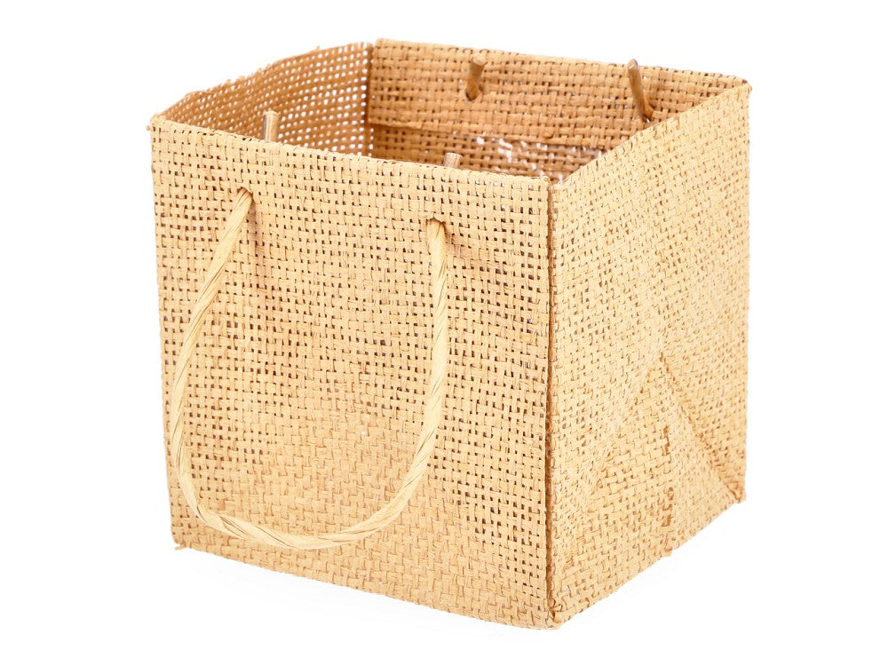 Pflanztasche Graspapier mit Henkel natur D12 H12cm