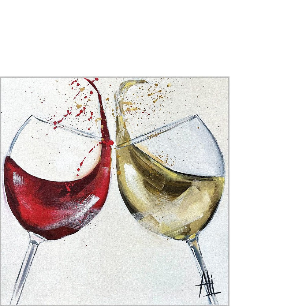 ppd, Rouge et Blanc Cocktail-Servietten 25x25 cm