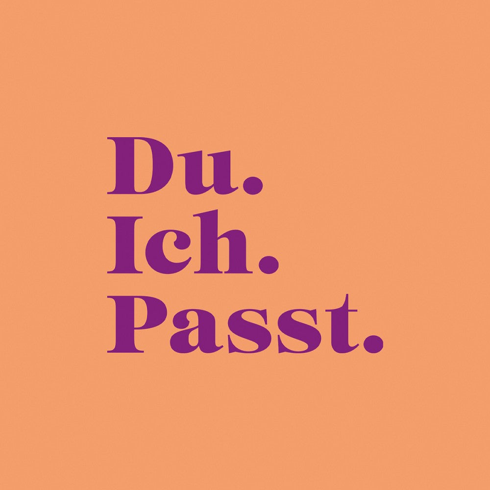 ppd Cocktailservietten Du Ich Passt 25x25 cm mit Spruch "Du. Ich. Passt.", 20 Stück, 3-lagig, FSC-zertifiziert, romantische Cocktailservietten