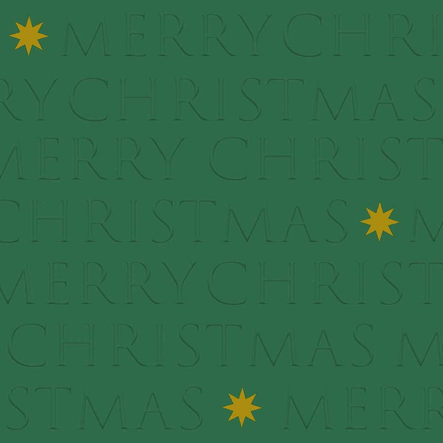 ppd Christmas Letters green relief Lunch-Servietten 33x33cm, 20 Stück, 3-lagig, chlorfrei gebleicht, geprägtes grünes Weihnachtsmotiv