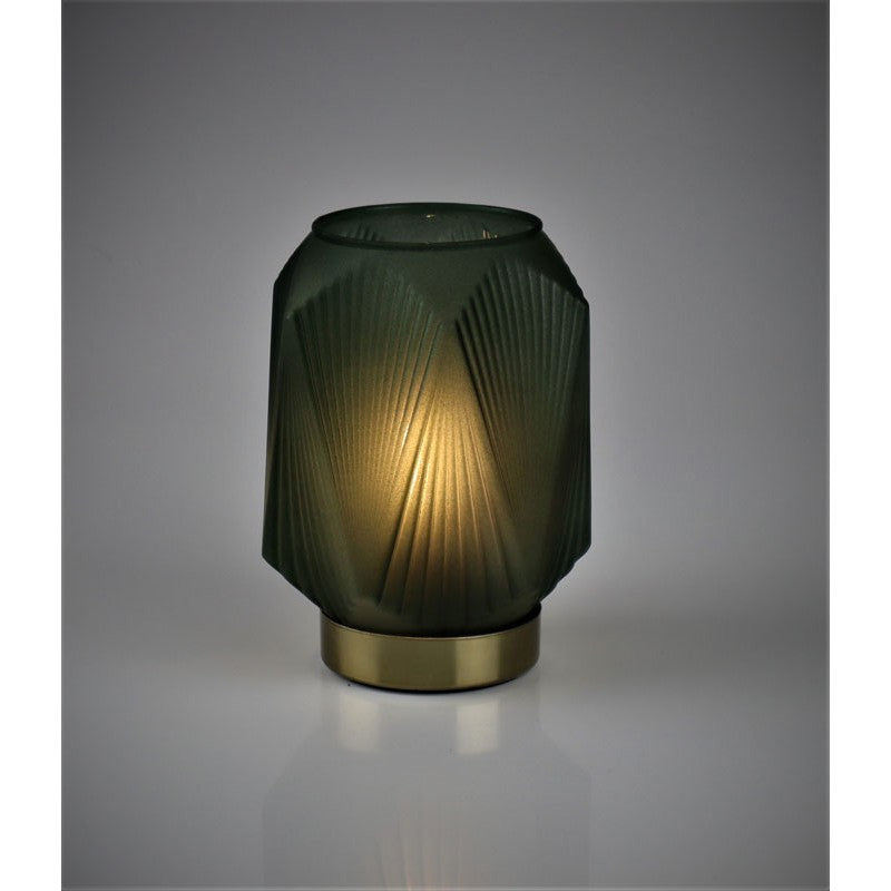 Windlicht olive gold 13x20 cm