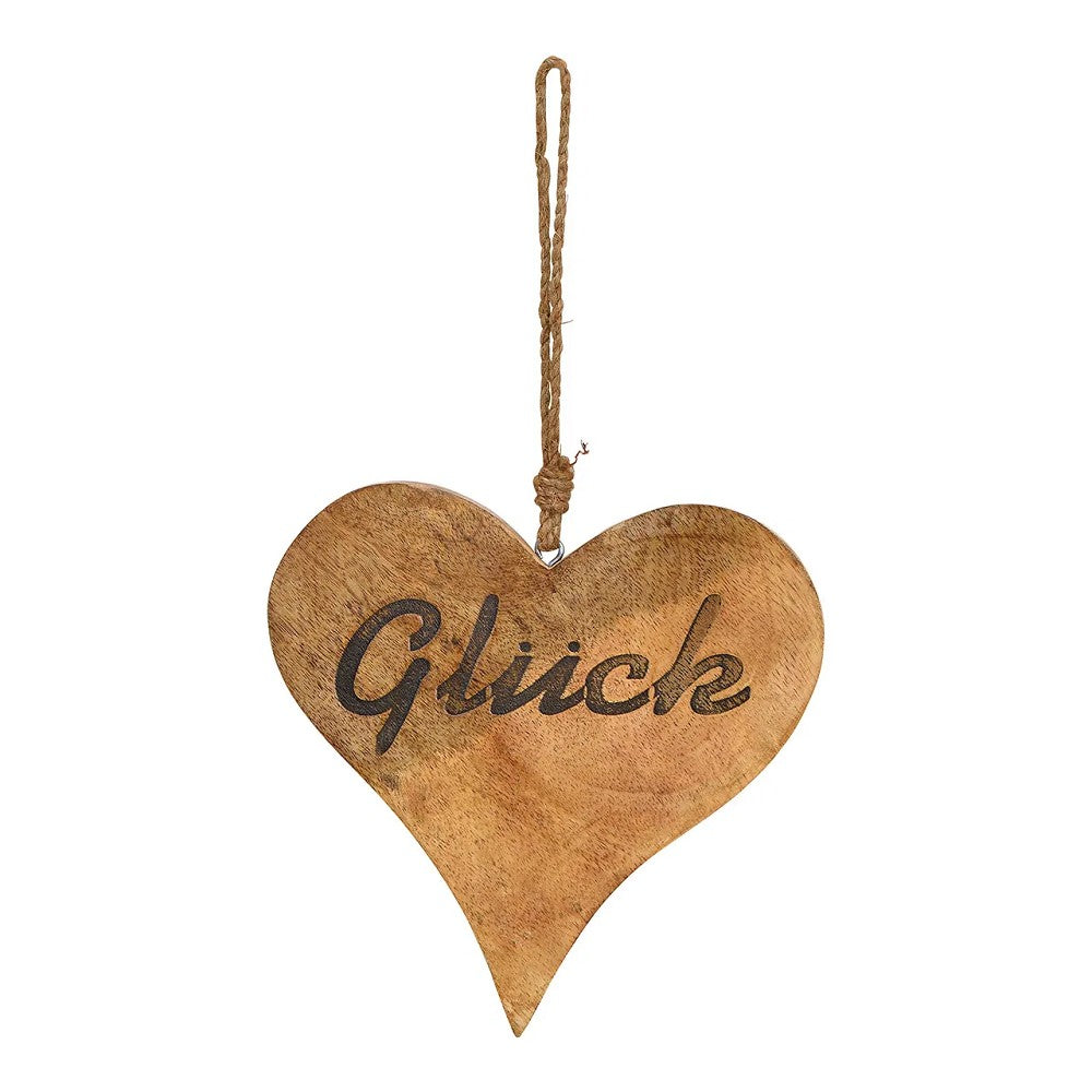 Hänger Herz, Glück, aus Holz Braun 20x20x2cm