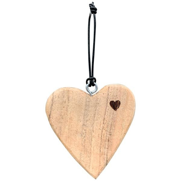 Herz Hänger Dost, natur, Holz, 7x1,5x7 cm