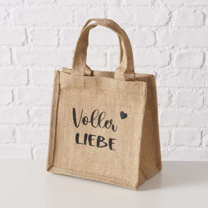 Jute Geschenktasche Kudo quadratisch für kleine Geschenke pro Bestellung 1 Stück Variante nach Verfü