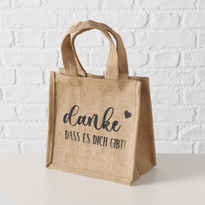 Jute Geschenktasche Kudo quadratisch für kleine Geschenke pro Bestellung 1 Stück Variante nach Verfü