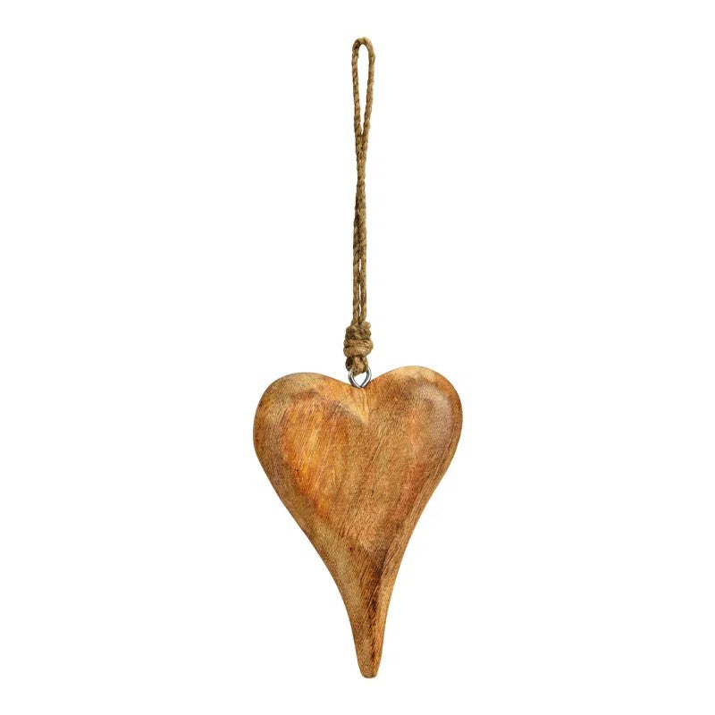 Hänger Herz aus Mangoholz natur, 10x14x2cm
