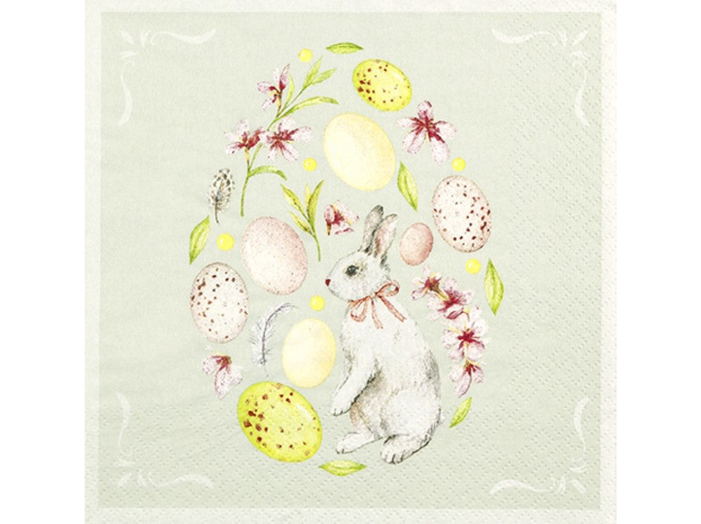 Servietten Gentle Easter hellgrün Osterei, 33x33cm, Home Fashion, 20 Stück, Lunch Servietten