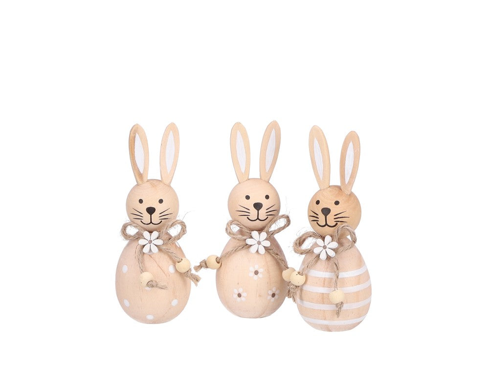 Hase aus Holz zum Stellen, B4,3 H11,5 cm