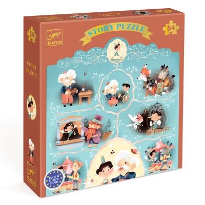 Pinocchio Puzzle 54 Teile, 33x44,5cm, märchenhaftes Comic-Puzzle ohne Text, Design Clément Lefèvre