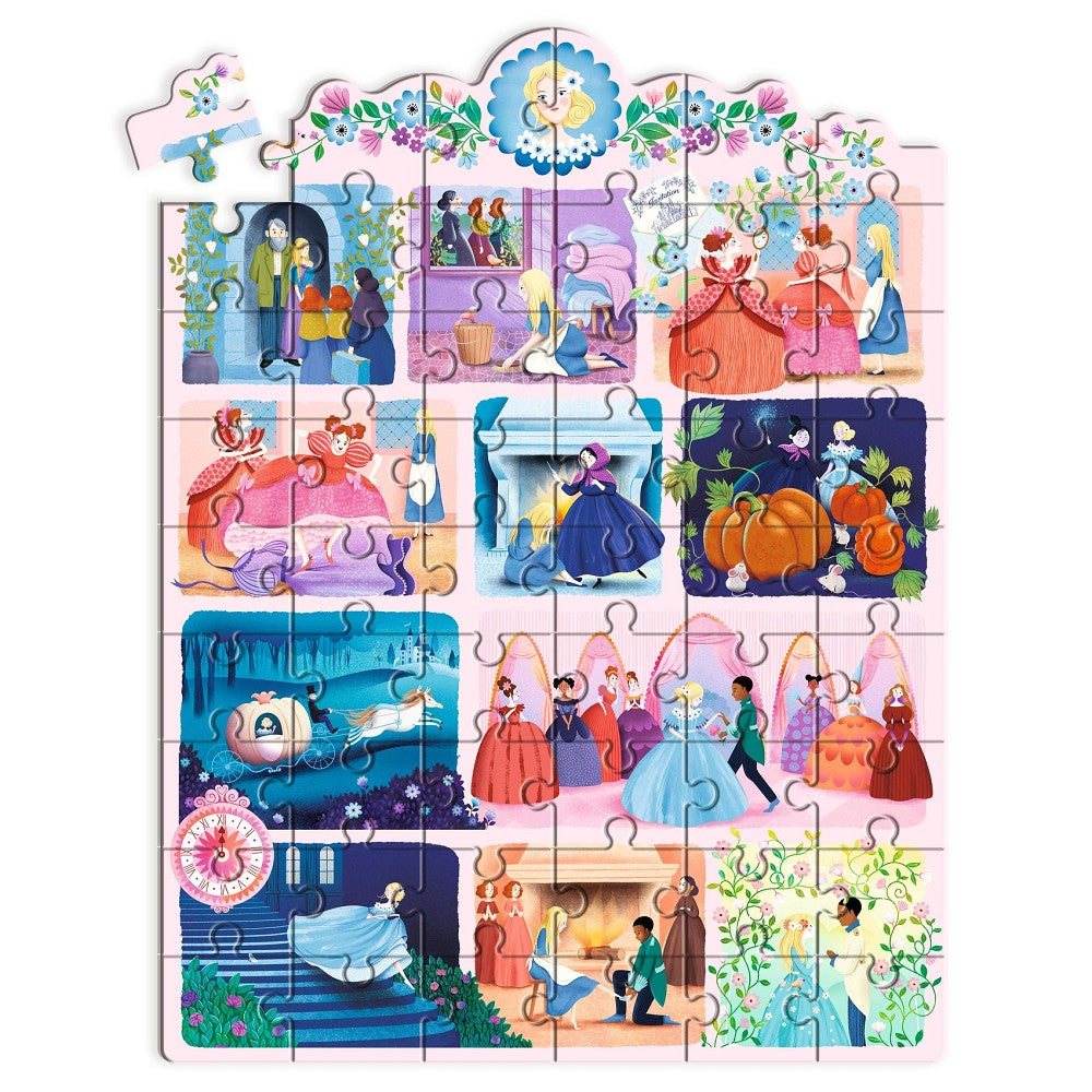 Aschenputtel Puzzle 54 Teile, 33x44,5cm, märchenhaftes Comic-Puzzle ohne Text