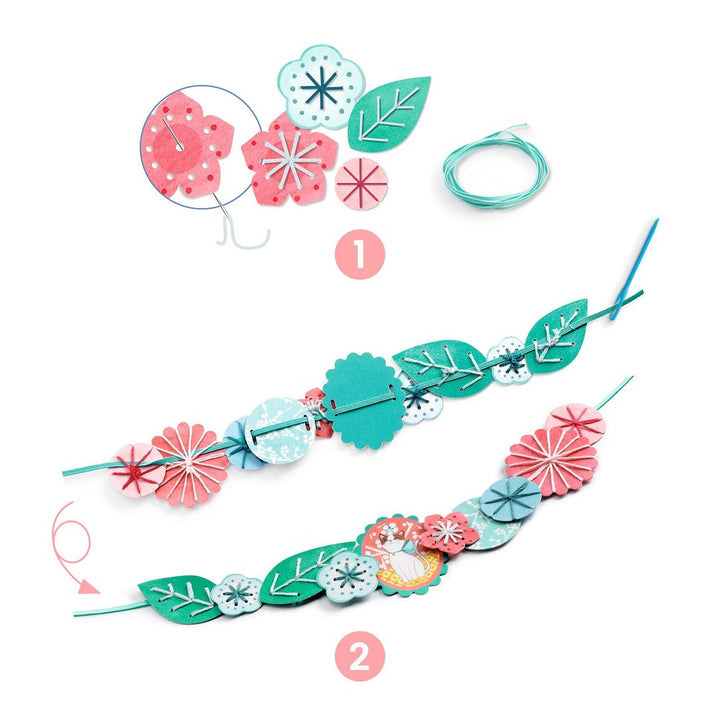 Flora Djeco Kreativset Halskette fertige mehrreihige Kette am Display