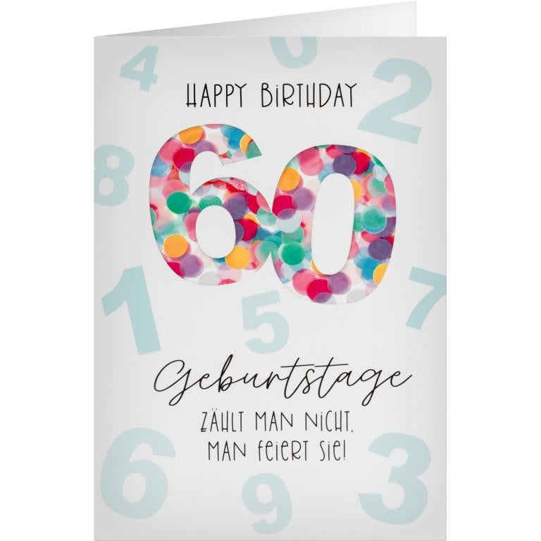 GRUSS&CO, Grußkarte KONFETTI de 34 h Geburtstag