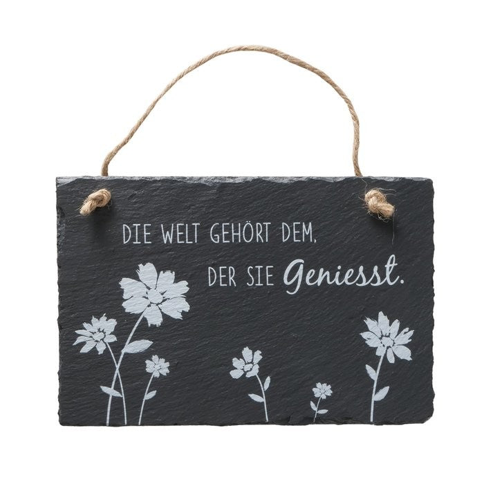 Schild Esra, 2 sort. 1 Stück, B14 cm, L 21 cm, H 0,5 cm