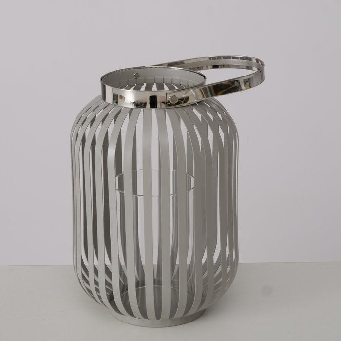 Windlicht Farla, Silber grau, H 24,3 cm