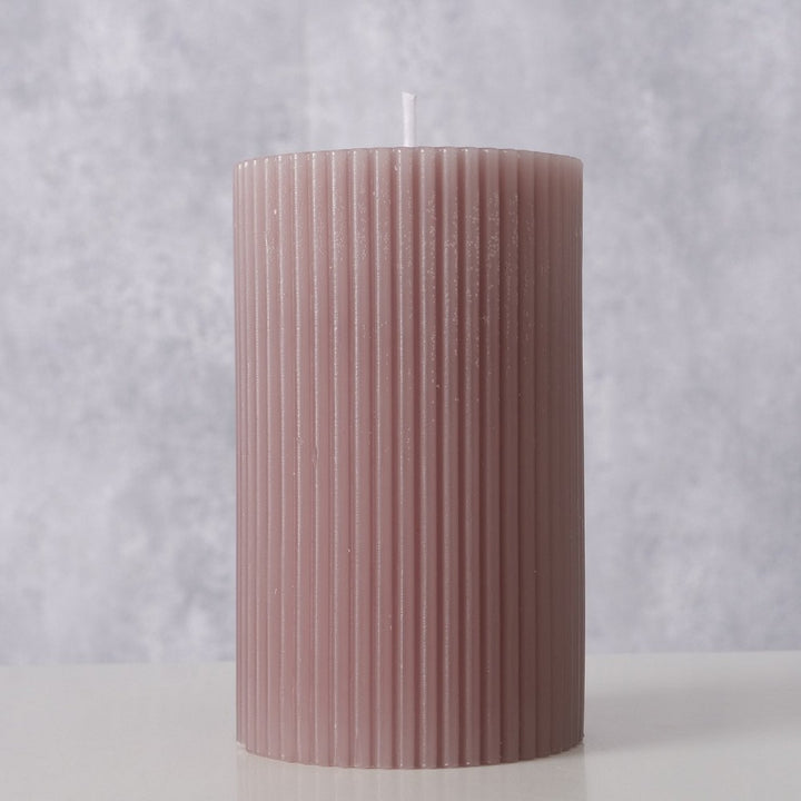 Stumpenkerze Classic taupe, 10x6cm, Kerze mit 1 Docht, Deko, Geschenk, lange Brenndauer