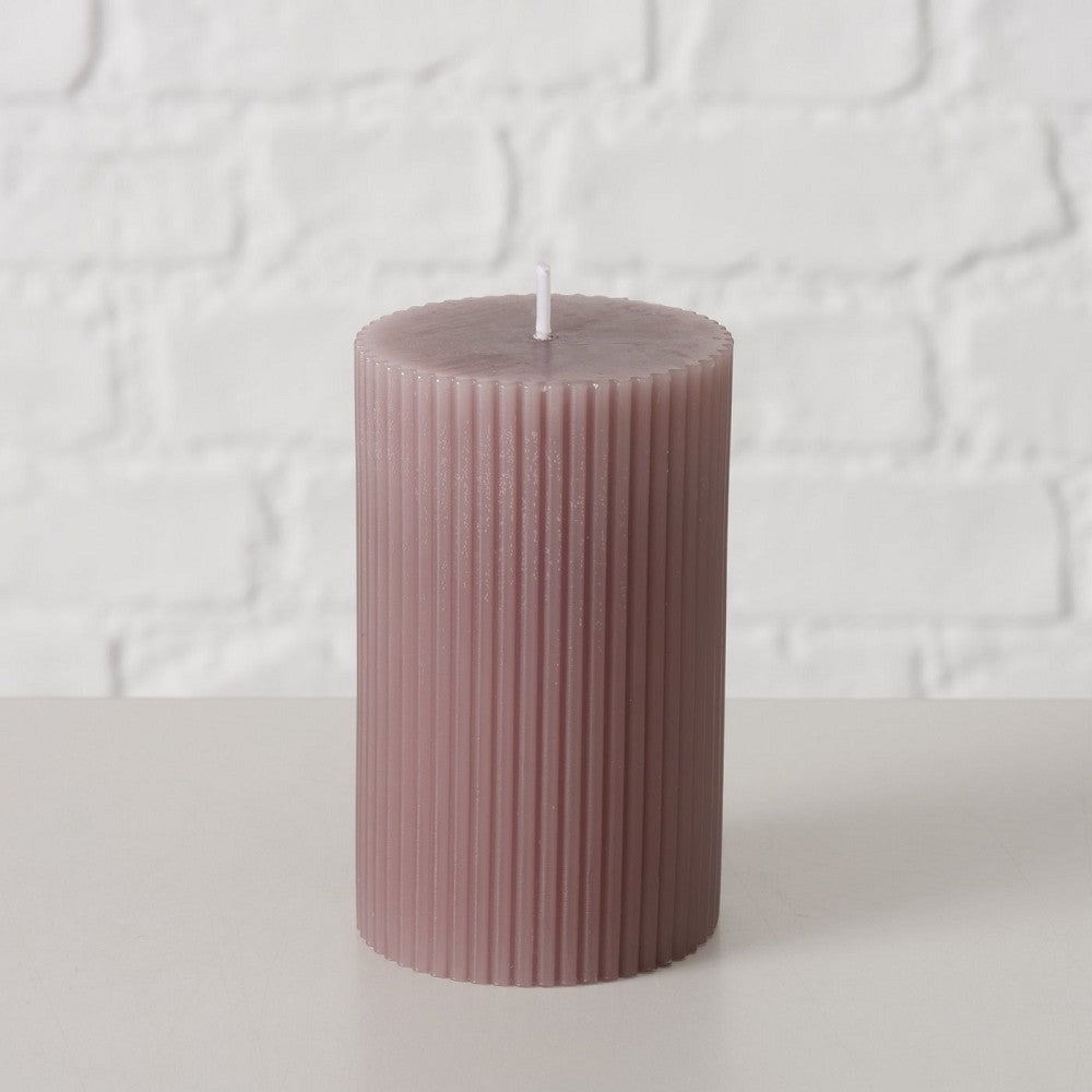 Stumpenkerze Classic taupe, 10x6cm, Kerze mit 1 Docht, Deko, Geschenk, lange Brenndauer