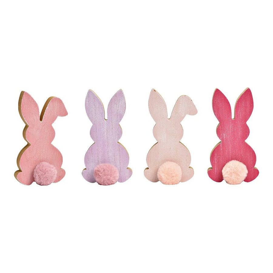 Hase Holz pink rosa lila 8x16x5cm 4-fach sortiert 1 Stück Osterdeko