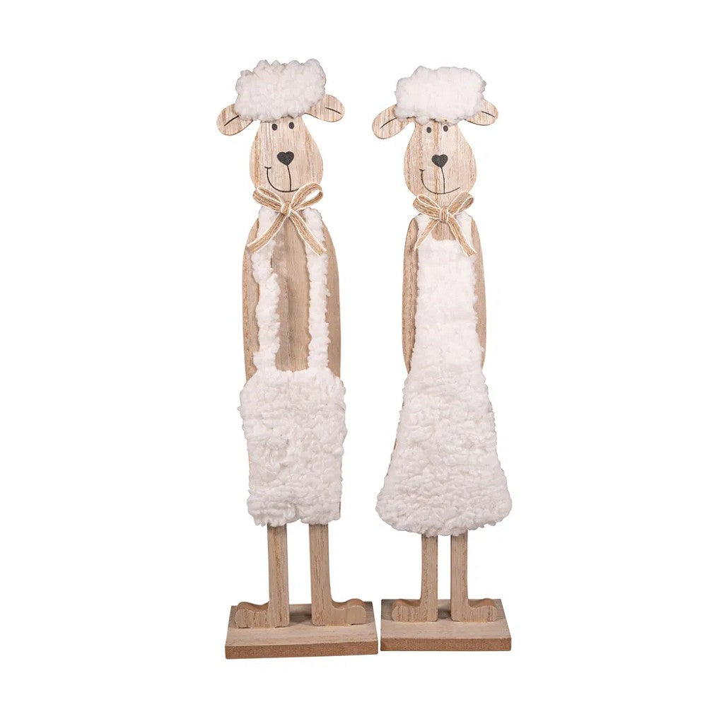 Aufsteller Schaf Holz Stoff 35cm 33cm 2-fach sortiert 1 Stück Deko
