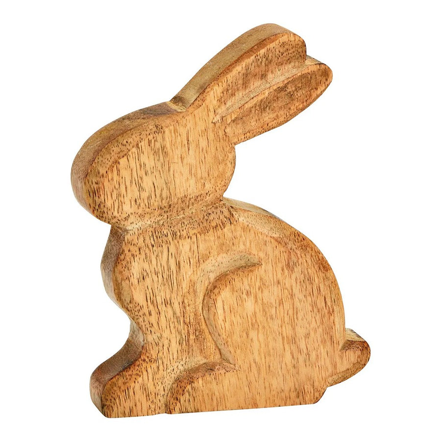 Aufsteller Hase Mangoholz natur 11x15x2cm Osterdeko
